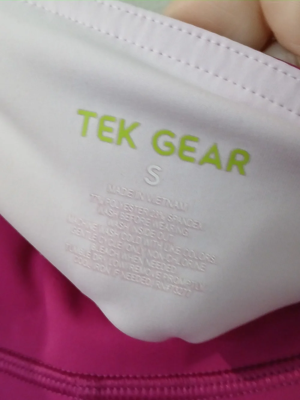 Tek Gear High-Rise Magenta and Light Pink Performance Athletic Leggings Small